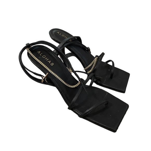 ALOHAS Straps Chain Leather Sandals Size 38 - Picture 8 of 10